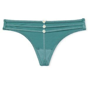 VS S Dream Angels Daisy Triple Strap V-String Panty Runaway Teal NWT So Adorable